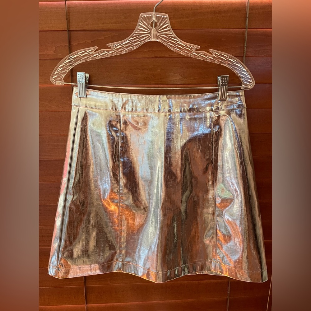 NWT Topshop metallic a-line skirt